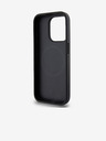 DKNY PU Leder Silber Metall Logo Magsafe Schutzhülle für iPhone 15 Pro Schwarz DKNY
