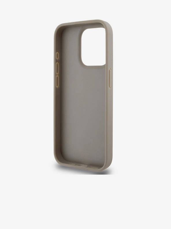 DKNY Rückseite aus PU-Leder mit Karomuster und Streifen für das iPhone 14 Pro Beige DKNY