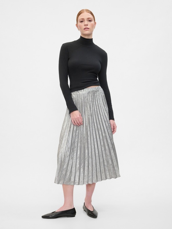 GAP Plissierter Midirock in Metallic GAP