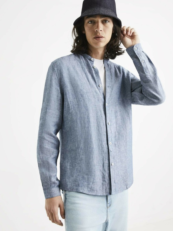 Celio Blaues Leinenhemd Celio Ratamao