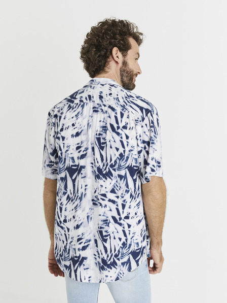 Celio Blaues und weißes Herren-Batikhemd Celio Vatye