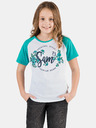 Sam 73 Grünes und weißes Mädchen-T-Shirt mit SAM 73-Aufdruck