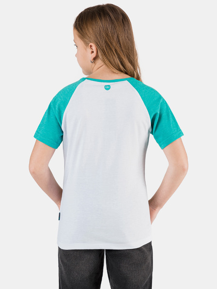 Sam 73 Grünes und weißes Mädchen-T-Shirt mit SAM 73-Aufdruck