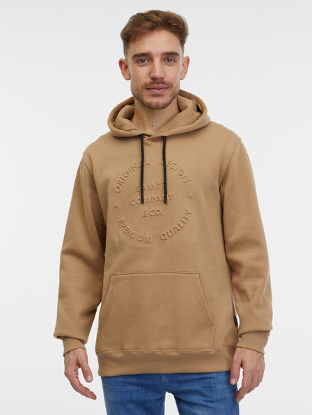 Sam 73 Hellbrauner Herren-Kapuzenpullover SAM 73 Albus