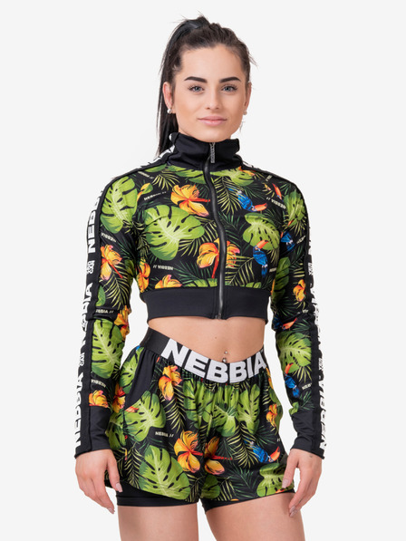Nebbia High-Energy Damen-Crop-Jacke 564 Nebbia Jungle grün