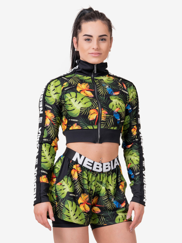 Nebbia High-Energy Damen-Crop-Jacke 564 Nebbia Jungle grün