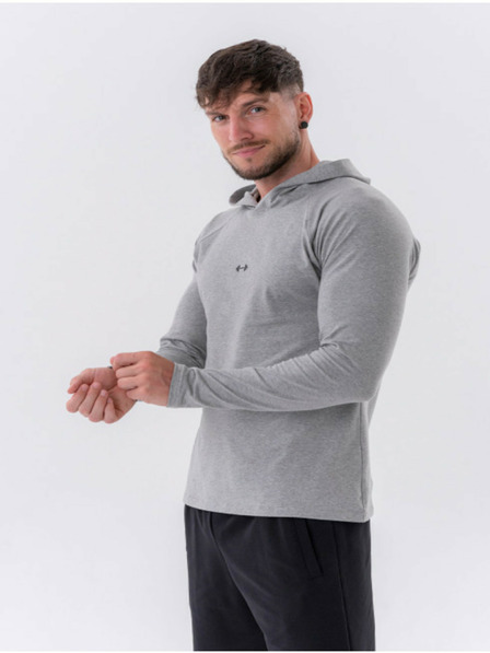 Nebbia Langarm-T-Shirt mit Kapuze 330 Hellgrau