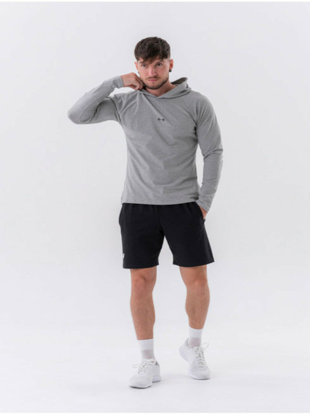Nebbia Langarm-T-Shirt mit Kapuze 330 Hellgrau