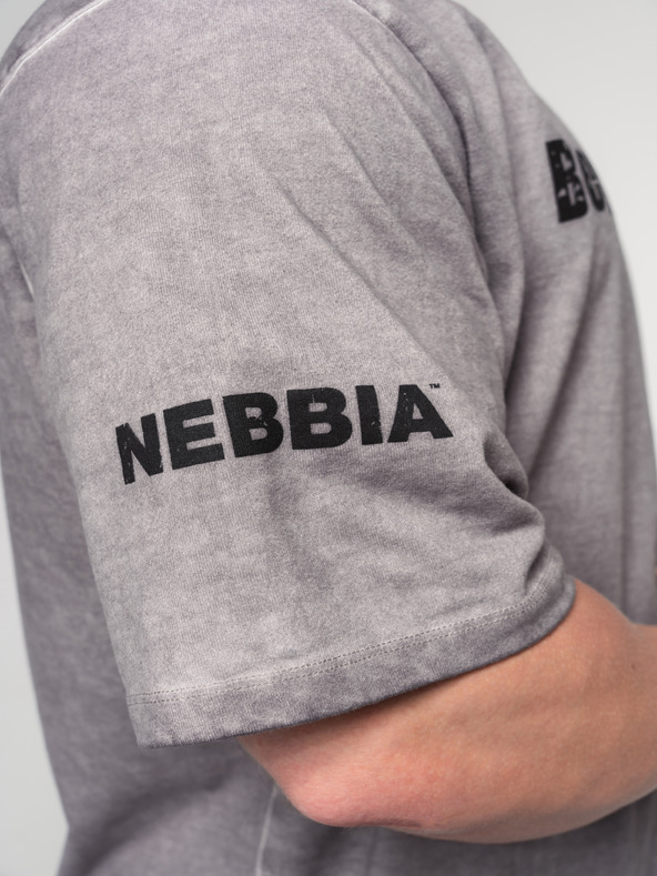 Nebbia Washed-off Baumwoll-T-Shirt in schwerer Ausführung GRIND 370