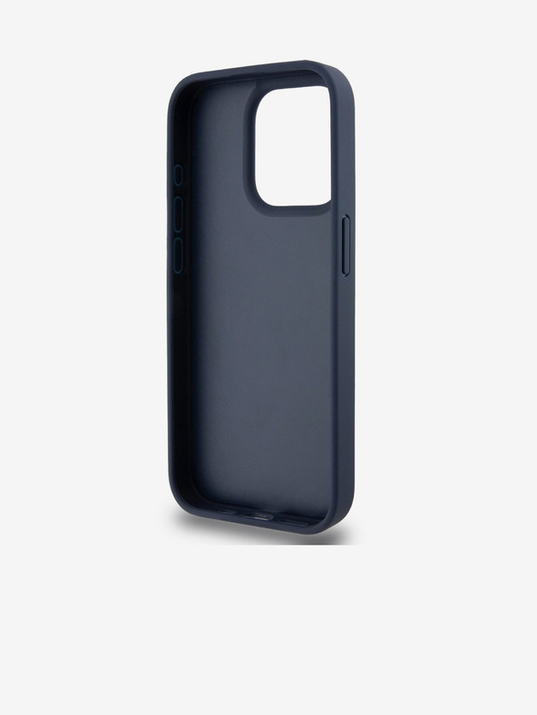 DKNY Schutzhülle aus PU-Leder mit Karomuster und Streifen für das iPhone 15 Pro Blau DKNY