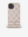 DKNY PU-Leder Karomuster und Streifen Rückwand für iPhone 13 Pink DKNY