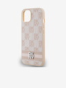 DKNY PU-Leder Karomuster und Streifen Rückwand für iPhone 13 Pink DKNY