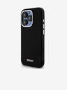 DKNY Liquid Silicone Silber Metall Logo Logo Magsafe Back Cover für iPhone 15 Pro Schwarz DKNY