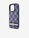 DKNY Rückseite aus PU-Leder mit Karomuster und Streifen für iPhone 15 Pro Max Blau DKNY