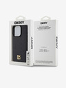 DKNY PU Leder Wiederholungsmuster Stack Logo Magsafe Schutzhülle für iPhone 13 Pro Schwarz DKNY