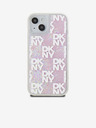 DKNY Liquid Glitter Checkered Pattern Back Cover für iPhone 15 Pink DKNY