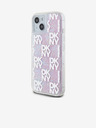 DKNY Liquid Glitter Checkered Pattern Back Cover für iPhone 15 Pink DKNY