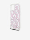 DKNY Liquid Glitter Checkered Pattern Back Cover für iPhone 15 Pink DKNY