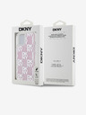 DKNY Liquid Glitter Checkered Pattern Back Cover für iPhone 15 Pink DKNY