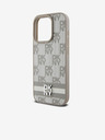 DKNY Rückseite aus PU-Leder mit Schachbrettmuster und Streifen für iPhone 13 Pro Max Beige DKNY