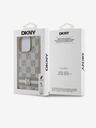 DKNY Rückseite aus PU-Leder mit Schachbrettmuster und Streifen für iPhone 13 Pro Max Beige DKNY