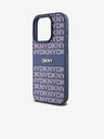 DKNY Rückseite für iPhone 15 Pro Max Blau DKNY PU-Leder mit Tonstreifenmuster