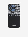 DKNY Schutzhülle für das iPhone 15 Pro Max aus PU-Leder mit Streifenmuster für die Kartentasche Schwarz DKNY