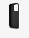 DKNY Schutzhülle für das iPhone 15 Pro Max aus PU-Leder mit Streifenmuster für die Kartentasche Schwarz DKNY