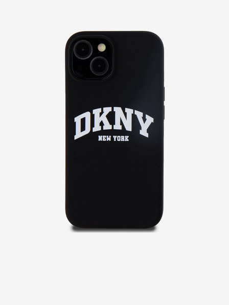 DKNY Liquid Silicone Arch Logo MagSafe Back Cover für iPhone 13 Schwarz DKNY