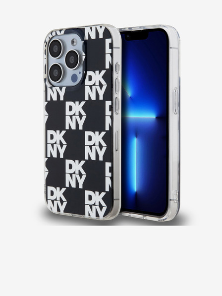 DKNY PC/TPU-Rückseite mit Karomuster für iPhone 15 Pro Schwarz DKNY