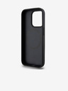 DKNY PU Leder Wiederholungsmuster Stack Logo Magsafe Back Cover für iPhone 14 Pro Schwarz DKNY