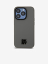 DKNY PU Leder Stack Logo Magsafe Schutzhülle für iPhone 15 Pro Grau DKNY