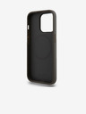 DKNY PU Leder Stack Logo Magsafe Schutzhülle für iPhone 15 Pro Grau DKNY
