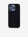 DKNY PU Leder Stack Logo Magsafe Back Cover für iPhone 15 Pro Schwarz DKNY