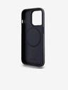 DKNY PU Leder Stack Logo Magsafe Back Cover für iPhone 15 Pro Schwarz DKNY