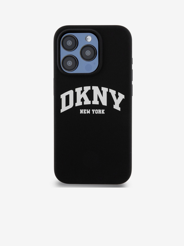 DKNY Liquid Silicone Arch Logo MagSafe Back Cover für iPhone 15 Pro Schwarz DKNY