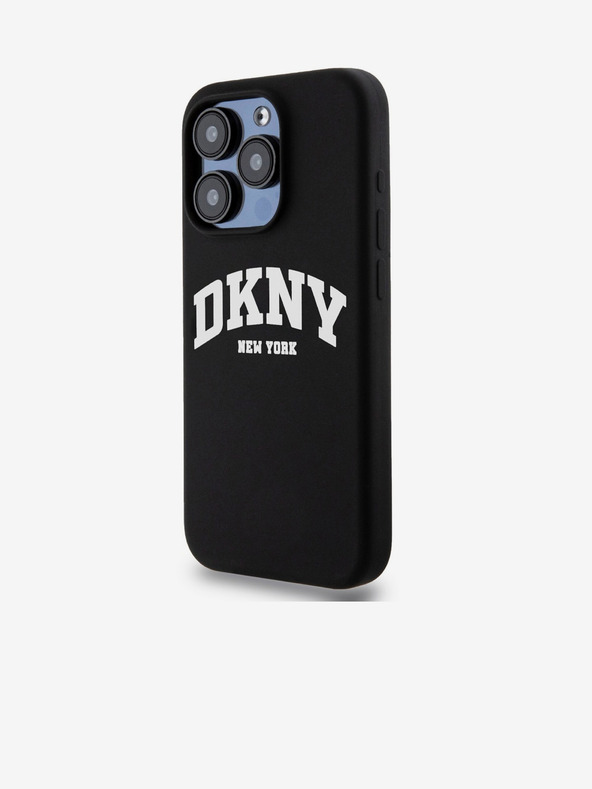 DKNY Liquid Silicone Arch Logo MagSafe Back Cover für iPhone 15 Pro Schwarz DKNY