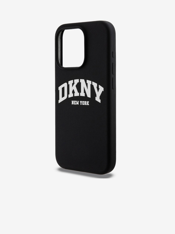 DKNY Liquid Silicone Arch Logo MagSafe Back Cover für iPhone 15 Pro Schwarz DKNY
