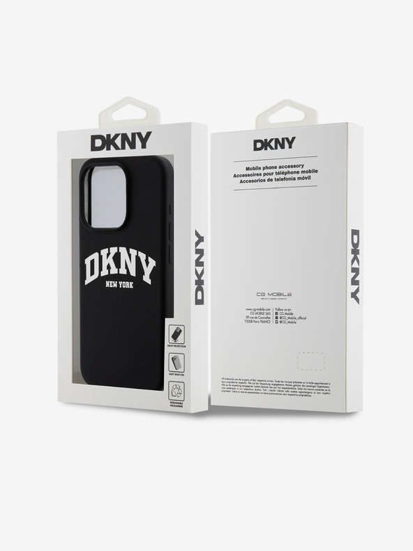 DKNY Liquid Silicone Arch Logo MagSafe Back Cover für iPhone 15 Pro Schwarz DKNY