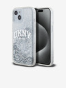 DKNY Liquid Glitter Arch Logo Back Cover für iPhone 15 Transparent DKNY