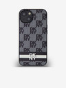 DKNY Schutzhülle aus PU-Leder mit Karomuster und Streifen für das iPhone 14 Schwarz DKNY