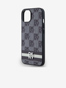 DKNY Schutzhülle aus PU-Leder mit Karomuster und Streifen für das iPhone 14 Schwarz DKNY