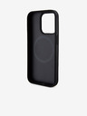 DKNY PU Leather Repeat Pattern Bottom Stripe MagSafe Back Cover for iPhone 15 Pro Black DKNY