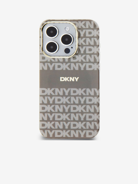 DKNY PC/TPU Streifenmuster Magsafe Schutzhülle für iPhone 15 Pro Beige DKNY
