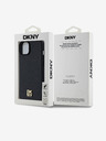 DKNY PU Leder Repeat Pattern Stack Logo Magsafe Back Cover für iPhone 15 Plus Schwarz DKNY