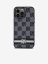 DKNY Schutzhülle aus PU-Leder mit Karomuster und Streifen für das iPhone 15 Pro Max Schwarz DKNY