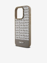 DKNY PU Leather Repeat Pattern Bottom Stripe MagSafe Back Cover for iPhone 13 Pro Brown DKNY