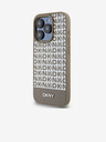 DKNY PU Leather Repeat Pattern Bottom Stripe MagSafe Back Cover for iPhone 14 Pro Brown DKNY