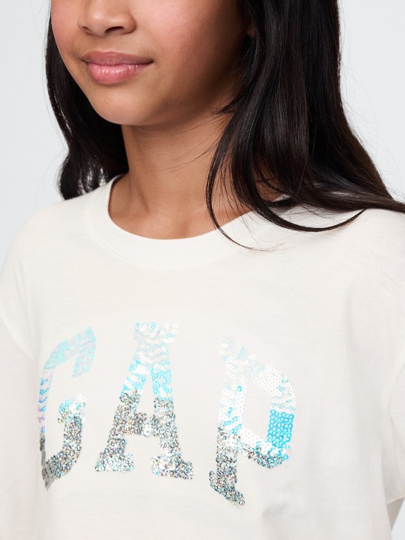 GAP Kinder T-Shirt Pailletten Logo GAP