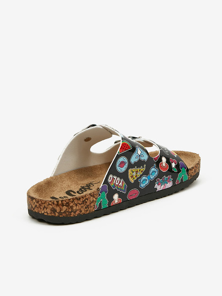 Lee Cooper Schwarze gemusterte Mädchen-Pantoffeln Lee Cooper